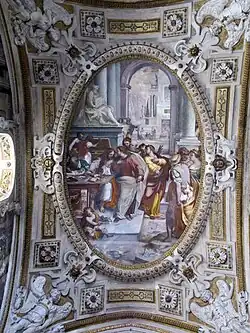 Л. Камбьязо и Дж. Б. Кастелло. Призвание апостола Матфея. 1558—1559. Роспись свода церкви Сан-Маттео. Генуя