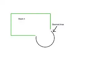 Далее необходимо найти все полигоны круга, находящиеся внутри прямоугольника, и также удалить их.