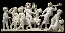 Шествие путти с младенцем Вакхом на пантере, возглавляемое молодым сатиром. Между 1633 и 1668. Слоновая кость. Частное собрание