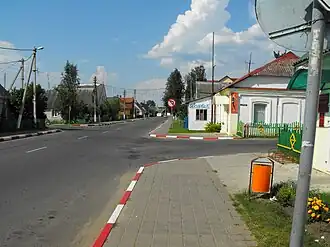 Улица Ленинская (бывшая Браславская), по правую сторону которой находилось гетто, ограниченное с другой стороны улицей Горького