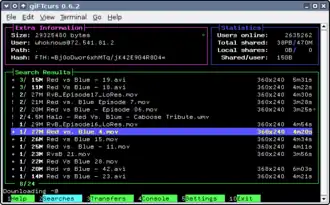 Скриншот программы giFT