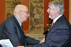 Джулиано Полетти (справа) с президентом Италии Джорджо Наполитано (2011 год).