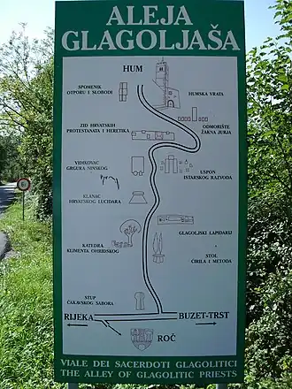 Табличка с описанием аллеи