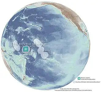 Заповедная территория островов Феникса на карте