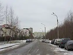 Вид от Нижне-Каменской улицы в сторону проспекта Авиаконструкторов