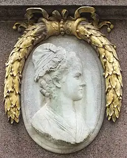 Фридерика Эзер. Медальон на памятнике Гёте в Лейпциге