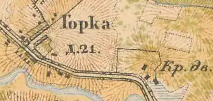 План деревни Горки. 1885 год