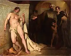 Спартанским мальчикам демонстрируют пьяного илота.