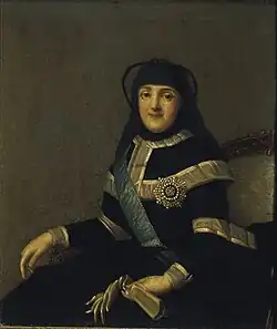 Портрет Екатерины II в трауре по императрице Елизавете Петровне. 1762. Государственная Третьяковская галерея