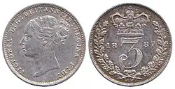 Три пенса 1887 года, Виктория