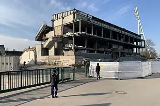 Стадион во время сноса (февраль 2025)