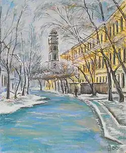 А. Наливаев. Замковая улица в 1966 году. Вдали видна пожарная башня.