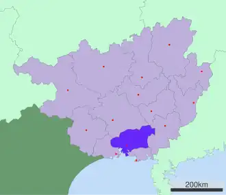 Циньчжоу на карте