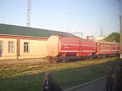 Пожарный поезд на станции Гудермес. 2011 год