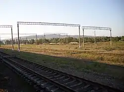 Парк путей в западной части станции Гудермес. 2011 год