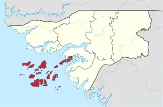 Болама на карте