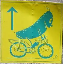 Указатель Gurkenradweg, велосипедной дороги длиной 260 км в Германии