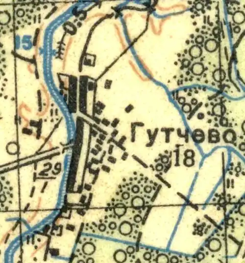 План деревни Гутчево. 1939 год