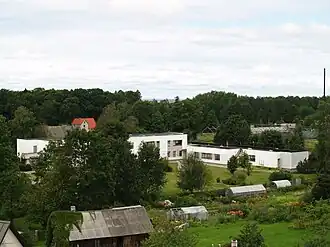 Вид на детский сад с церковной башни