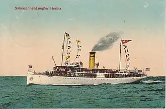 Пароход Герта на почтовой открытке, до 1918 года