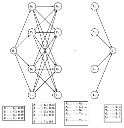 Скрытая марковская модель нулевого порядка для приведённых выше последовательностей