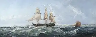 HMS Britannia, картина художника Генри Моргана