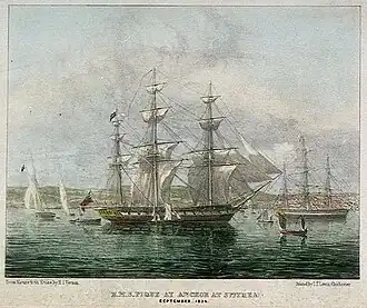 Pique на Спитхедском рейде, 1836 год