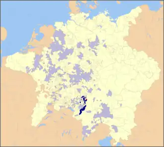 Территория княжества-епископства в 1648 году.
