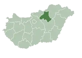 Хевеш на карте