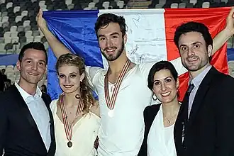 Слева направо: Ромен Агеноэр, Габриэла Пападакис, Гийом Сизерон, Мари-Франс Дюбрёй, Патрис Лозон