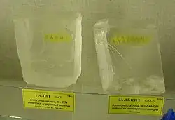 Сравнение преломления лучей в кальците и галите