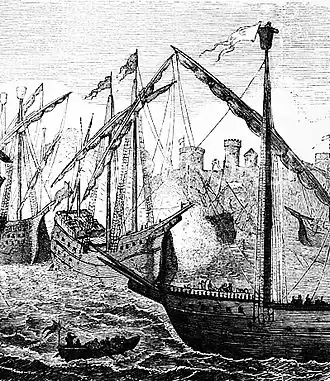 Ганзейские корабли атакуют Копенгаген, 1428 год.