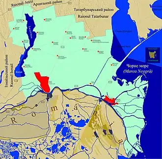 Килийский район на карте