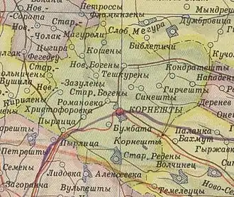 Корнештский район на карте