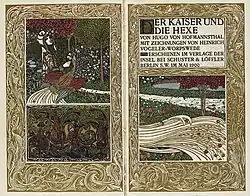 Оформление издания: Гуго фон Гофмансталь. Император и ведьма. Берлин, Шустер и Леффлер. 1900