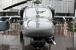 Третий лётный экземпляр Ка-52 (бортовой № 063), оснащённый прототипом ГОЭС‑451 и ТОЭС-520, в выставочном центре HeliRussia-2009.