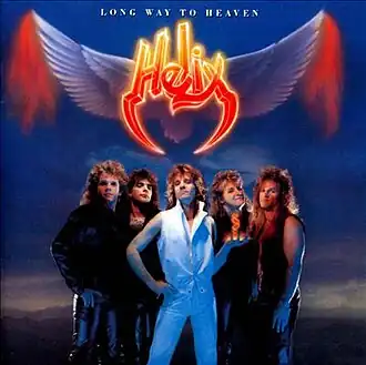 Обложка альбома Helix «Long Way to Heaven» (1985)
