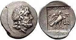 Семитрахос с изображением Зевса и орла, 88—85 до н. э.