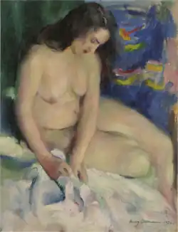 Переодевающаяся девушка, 1920, Художественный музей Охары, Курасики, Япония