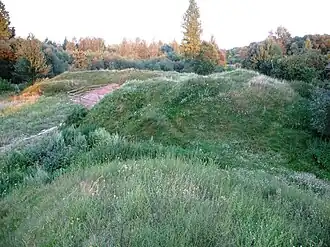 Фрагменты земляного укрепления с южной стороны