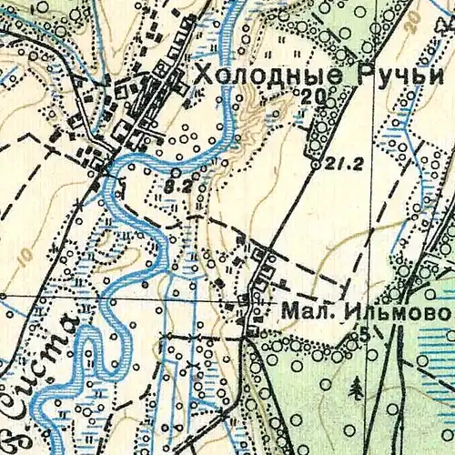 План деревни Холодные Ручьи. 1938 год