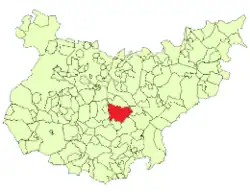 Расположение муниципалитета Орначос на карте провинции