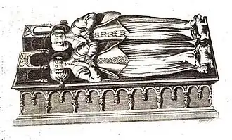 Надгробие Жанны и ее матери Бланки Бургундской