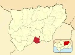 Расположение муниципалитета Уэльма на карте провинции