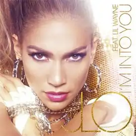 Обложка сингла Jennifer Lopez при участии Лил Уэйна «I’m Into You» ()