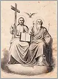 Новозаветная Троица. Эскиз к росписи храма.Гризайль. 1897.