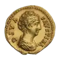 Ауреус Фаустины Старшей (аверс). Второй вариант оформления монеты