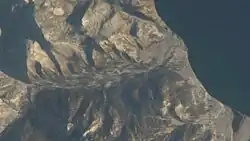 Вид на нижнее течение реки Жиглэг-Гол с МКС в октябре 2008 года