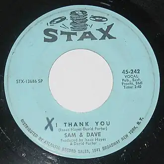 Обложка сингла Sam & Dave «I Thank You» (1967)