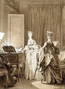 Он поцеловал твою руку. Иллюстрация к роману Ж.-Ж. Руссо «Новая Элоиза». 1776. Офорт